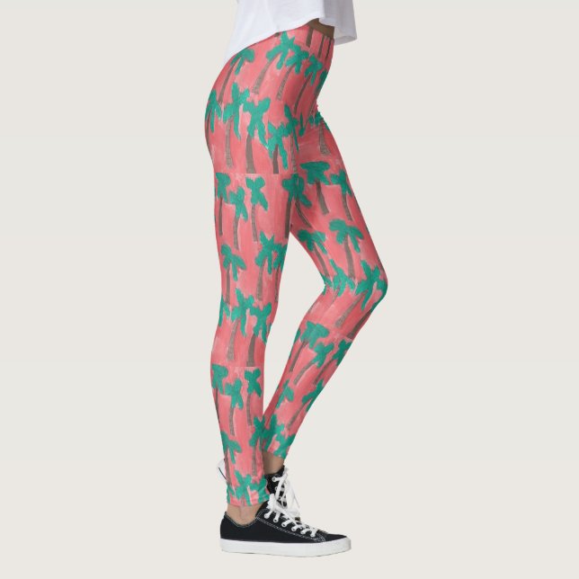Aquarellpalmen Leggings (Rechts)