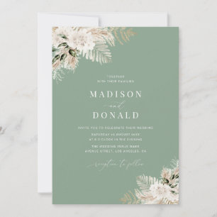 Aquarellpampas Gras Salbei Grüne Hochzeit Einladung