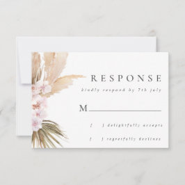 Aquarellpampas Grass & Blume Boho Hochzeit RSVP Karte