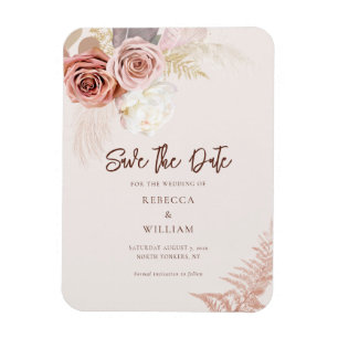 Aquarellpampas Grass Script Save the Date Magnet