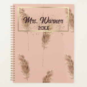 Aquarellpampas Personalisiert Teacher-Geschenk Planer
