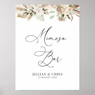 Aquarellpampen floral mimosa Bar Poster