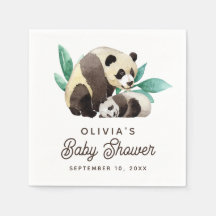 Aquarellpanda Babydusche. Niedliche Bärentiere
