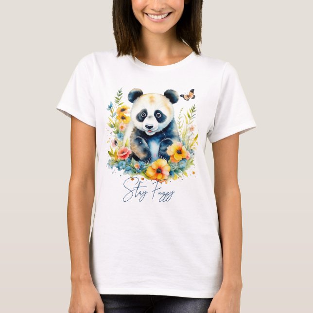 Aquarellpanda, bleibe verschwommen T-Shirt (Vorderseite)