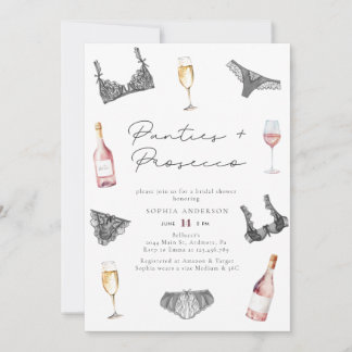 Aquarellpaneele & Prosecco Brautparty Einladung