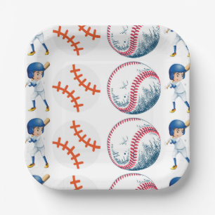 Aquarellpapier für Baseball-Player-Teller Pappteller