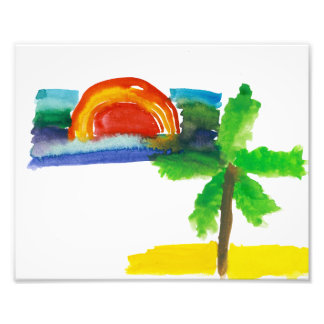 Aquarellparadies Print Fotodruck