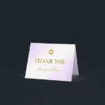 Aquarellpastel Lila Gold Bar Mitzvah Dankeskarte<br><div class="desc">Aquarellpastel Lila Gold Bar Mitzvah Danke Karte</div>