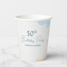 Aquarellpastellblau jedes Alter Geburtstag