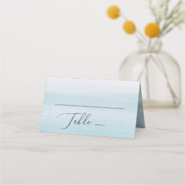 Aquarellpastellblau Wasserkocher sanfte Hochzeit Platzkarte