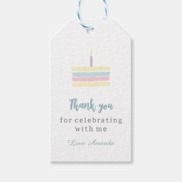 Aquarellpastellfarben boho cake Geburtstag Danke Geschenkanhänger
