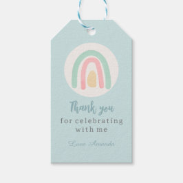 Aquarellpastellfarben boho rainbow Geburtstag Dank Geschenkanhänger