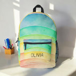 Aquarellpastellfarben Niedliches Monogramm Bedruckter Rucksack<br><div class="desc">Verlängern Sie den Tag Ihres Kindes mit dem Niedlichen Monogram-bedruckten Rucksack in Aquarellfarben, Pastellfarben und Regenbogen. Dieser bezaubernde Rucksack ist mit einem wunderschönen, pastellfarbenen Regenbogendesign mit flauschigen Wolken ausgestattet, das mit dem Monogramm Ihres Kindes für eine persönliche Touch angepasst werden kann. Es ist aus langlebigen Materialien gefertigt und verfügt über...</div>