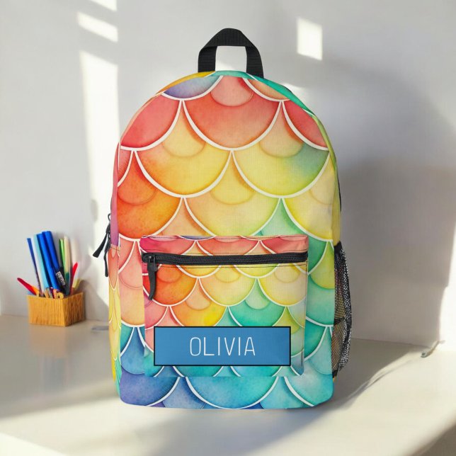 Aquarellpastellfarben Niedliches Monogramm Bedruckter Rucksack (Von Creator hochgeladen)