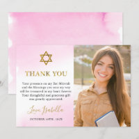 Aquarellpastellfarben Pink Gold Bat Mitzvah Foto