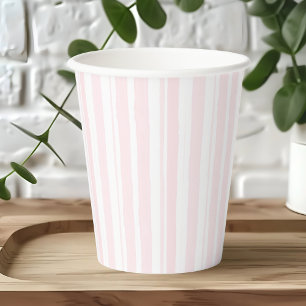 Aquarellpastellfarben Pink Streifen Muster Pappbecher
