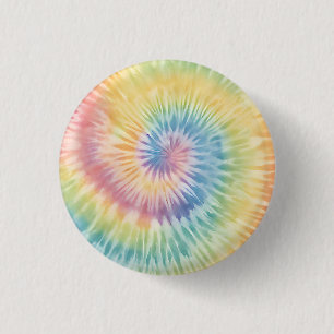 Aquarellpastellfarben Rainbow Gefärbte Krawatte Button