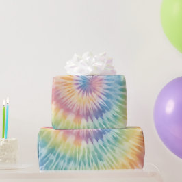 Aquarellpastellfarben Rainbow Gefärbte Krawatte Geschenkpapier