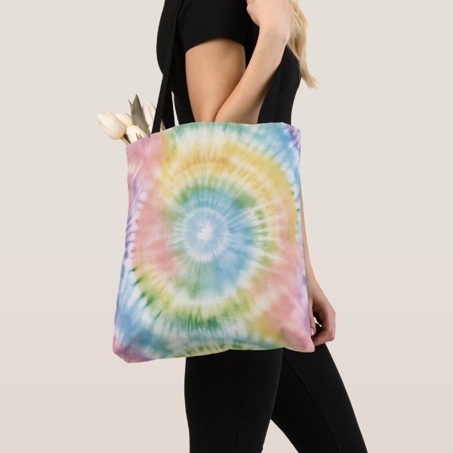 Aquarellpastellfarben Rainbow Gefärbte Krawatte Tasche (Von Nahem)