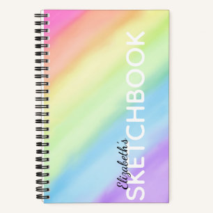 Aquarellpastellfarben Rainbow Gradient Name Sketch Notizbuch