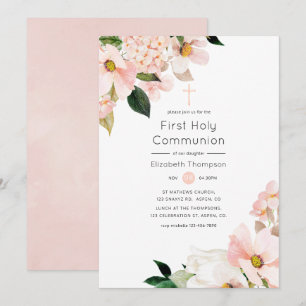Aquarellpastellfarben Rosa Rosa Bläserige Kommune Einladung