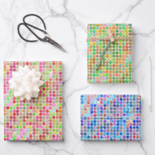 Aquarellpastellpunkte Geschenkpapier Set