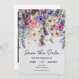 Aquarellpasten Wildblumen Save The Date