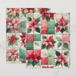 Aquarellpatchwork Poinsettia Scrapbook Paper