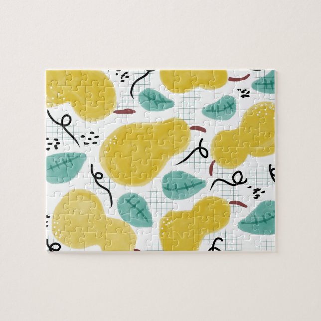 Aquarellpears Grüne Abstrakt (Horizontal)