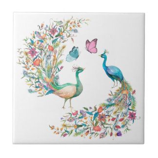 Aquarellpfeifen und Schmetterlinge Fliese