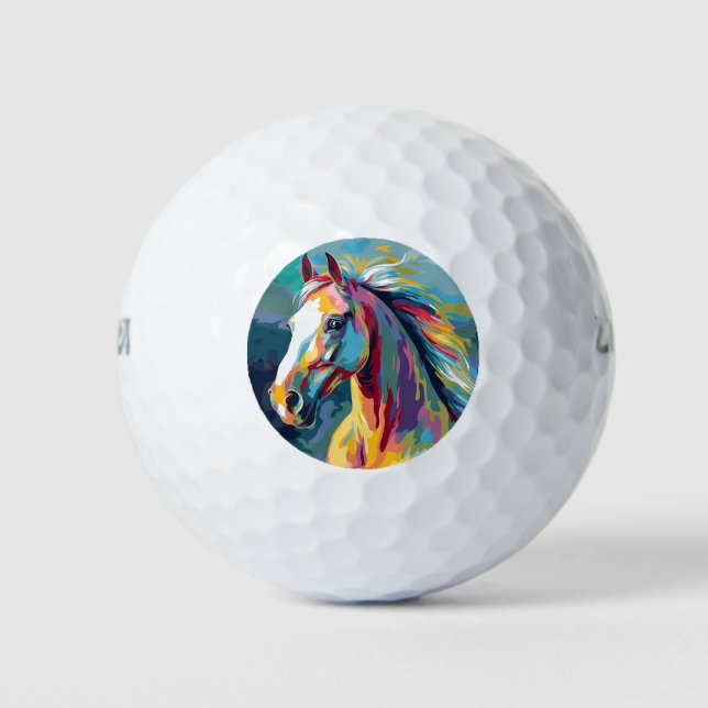 Aquarellpferde Golfball (Vorderseite)