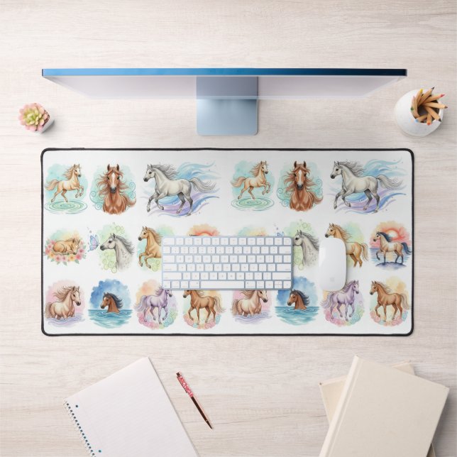 Aquarellpferde Schreibtischunterlage (Büro 1)