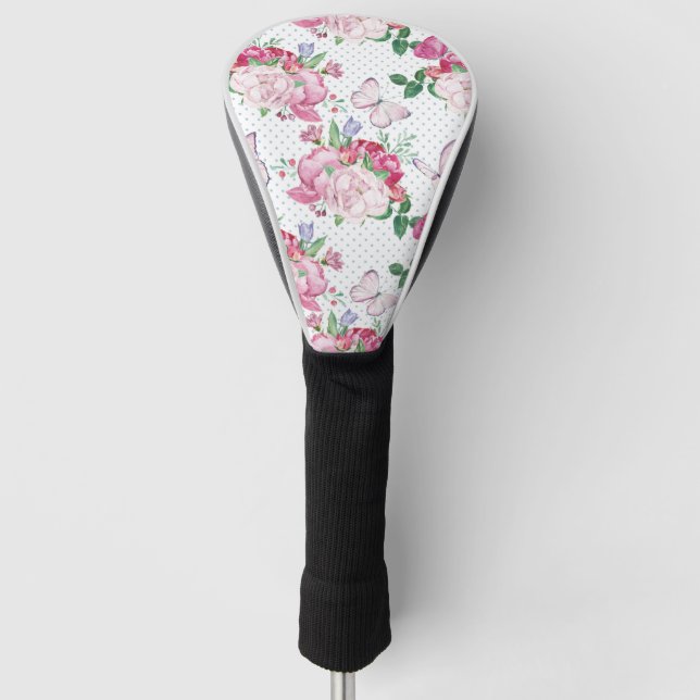Aquarellpferde, Wasserfarbenschmetterling Golf Headcover (Vorderseite)
