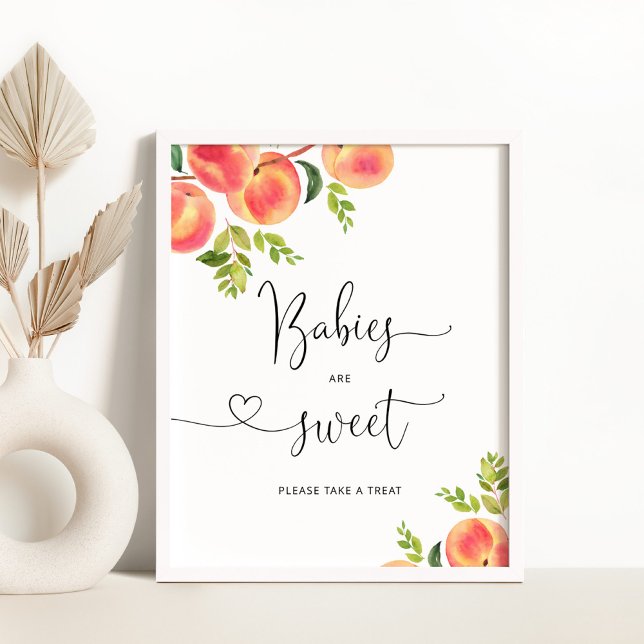 Aquarellpfirsich Die Babys sind süß und nehmen ein Poster (Von Creator hochgeladen)