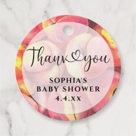 Aquarellpfirsiche - Danke, Baby Dusche Geschenkanhänger