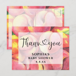 Aquarellpfirsiche - Danke, Baby Dusche Postkarte