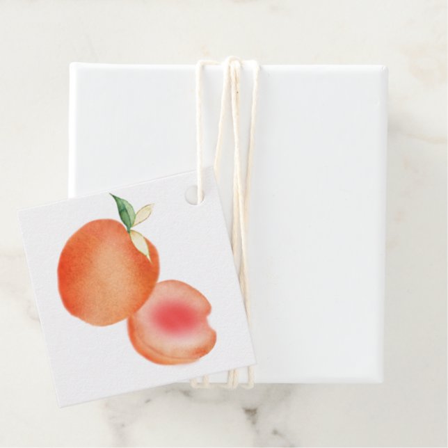 Aquarellpfirsiche Geschenkanhänger (Beispiel)
