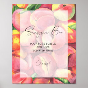 Aquarellpfirsiche modern - Sangria Bar Poster
