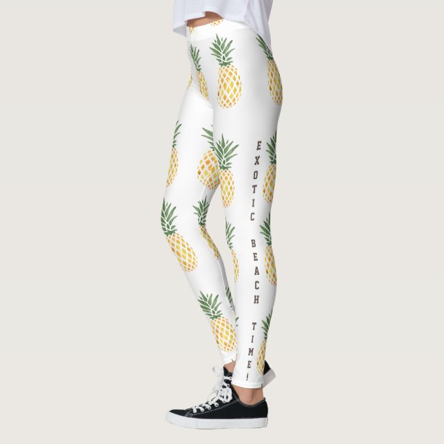 Aquarellpflanze Exotic Beach Time Leggings (Links)