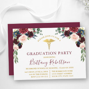 Aquarellpflanze Medical Grad Party Einladung