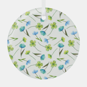 Aquarellpflanzen: Nahtloses florales Muster. Ornament Aus Glas