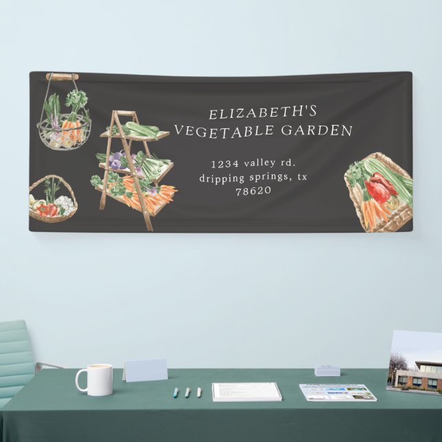 Aquarellpflanzenmarkt Bauern Banner (Messe)