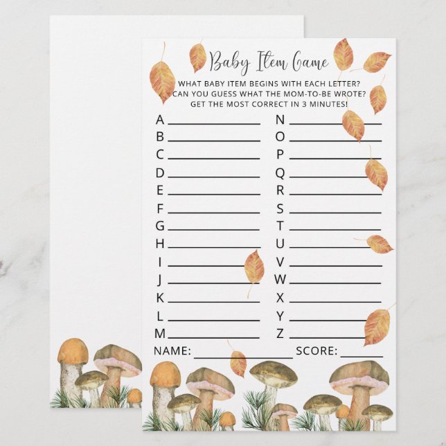 Aquarellpilze - Babydusche (Vorne/Hinten)