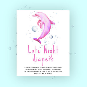 Aquarellpindolphin - Späte Nacht Windeln Poster