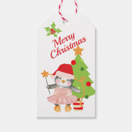 Aquarellpinguin Ballerina Weihnachten Geschenkanhänger