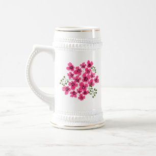 Aquarellpinke Blume-53431 Bierglas