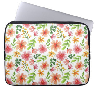 Aquarellpinke Blume Blumenmuster-69677 Laptopschutzhülle