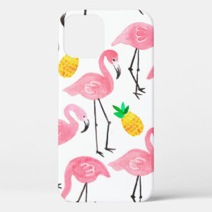 Aquarellpinke Flamingo und gelbe Ananas Case-Mate iPhone Hülle