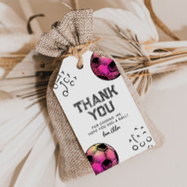 Aquarellpinke Fußball-Liebesmarken Geschenkanhänger