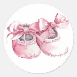 Aquarellpinke Hintern für neues Baby Girl Runder Aufkleber